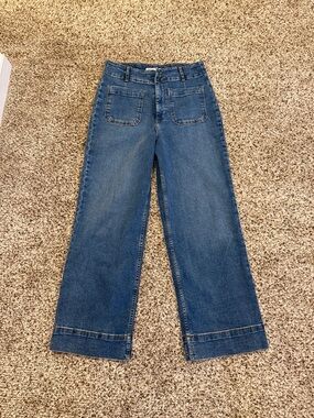 bagatelle Wide-Leg High-Rise Denim Jeans in Blue